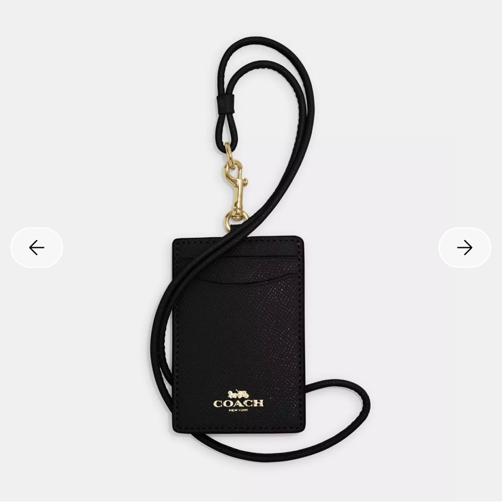 Coach Gray Card Holder Lanyard